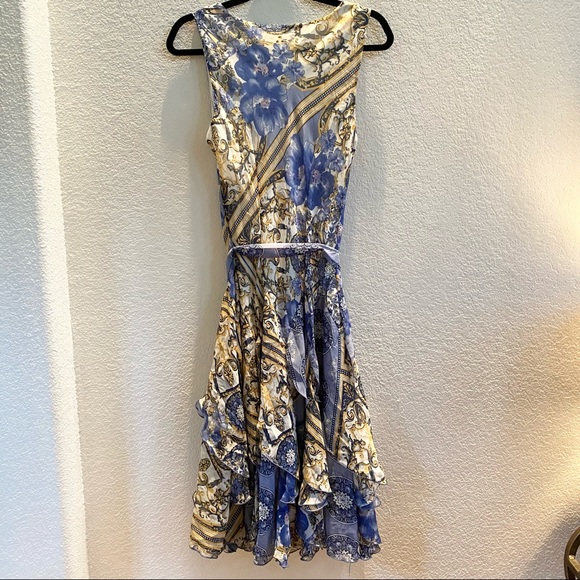 Robbie Bee Ruffled Floral Fitted Lined SZ 6 Twirl Dress - Picture 7 of 9